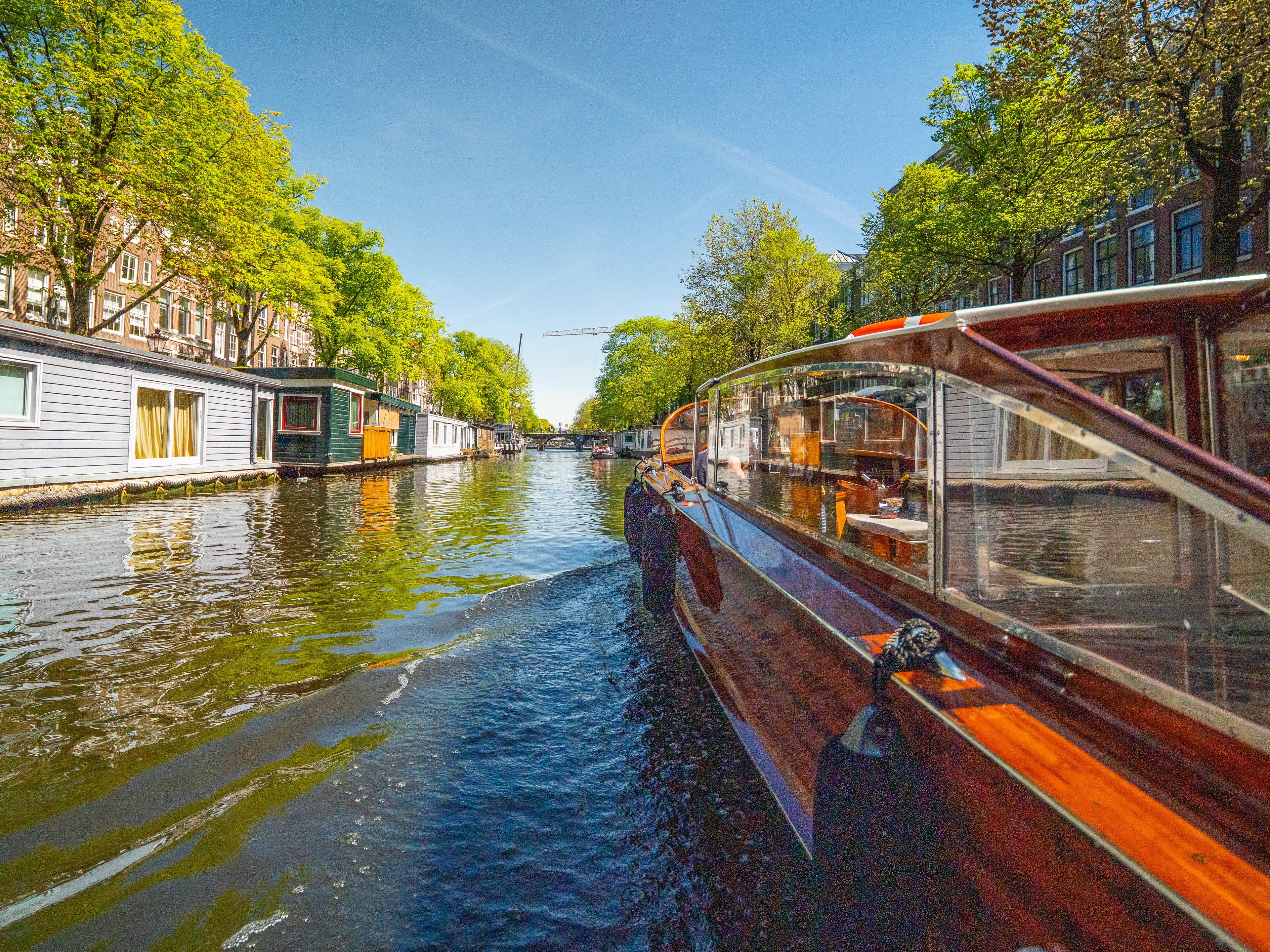Amsterdam canal at sunrise